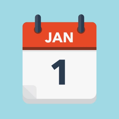 Calendar icon showing 1st January