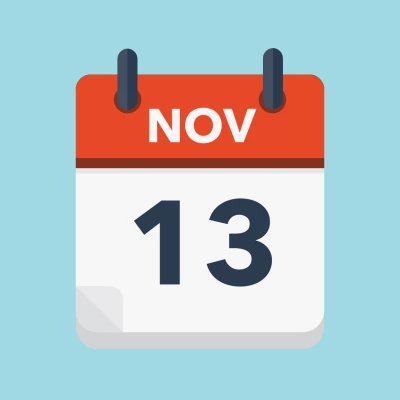 Calendar icon showing 13th November