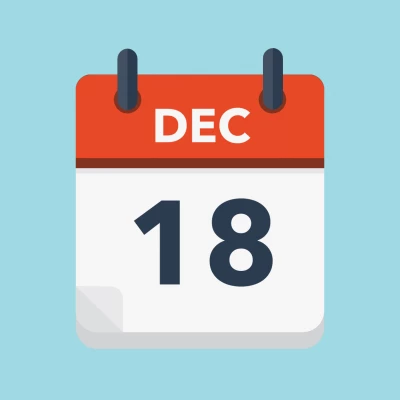 Calendar icon showing 18th December